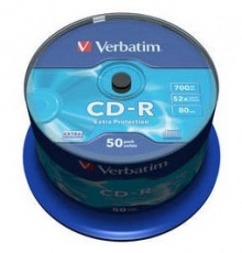  CD-R Verbatim 700Mb 52x Cake Box DataLife (50) 43351