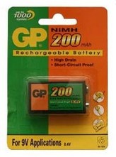  GP Rechargeable NiMH 20R8H 200mAh 9V (1. )