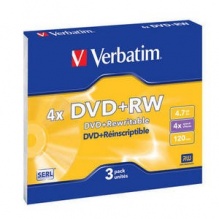  DVD+RW Verbatim 4.7Gb 4x Slim case (3) (43636)