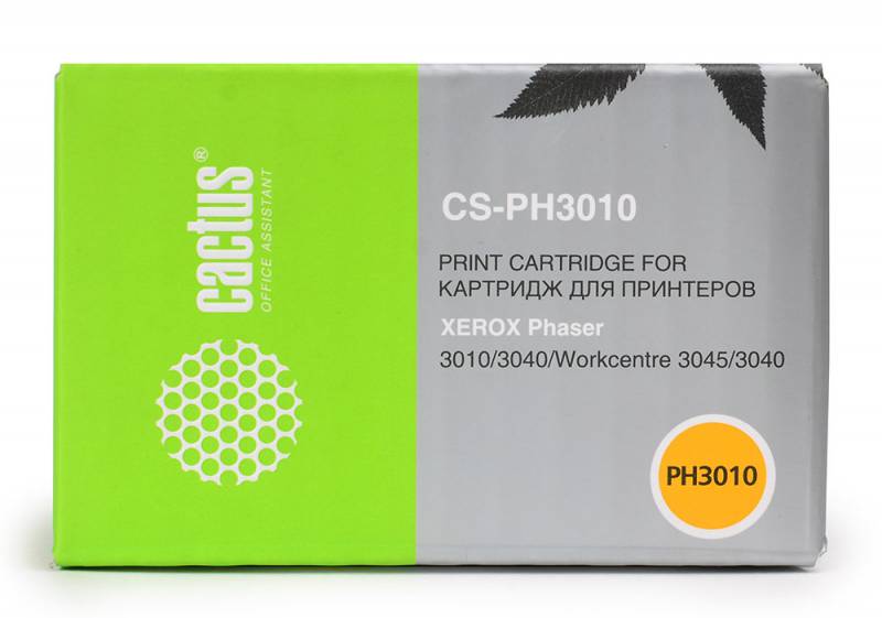 Тонер Картридж Cactus CS-PH3010 (106R02181) черный для Xerox Phaser 3010 WorkCentre 3045 (1000стр.)