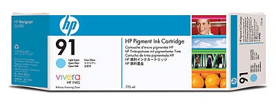 Картридж струйный HP 91 C9470A Pigment (775 мл) Light Cyan для DJ Z6100