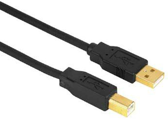 Кабель Hama H-29766 USB 2.0 A-В (m-m) 1.8 м позолоченные штекеры черный