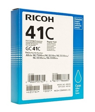 Картридж струйный Ricoh GC41C голубой для Aficio 3110DN/DNw/SFNw/7100DN/3100SNw (2200стр.) гелевый