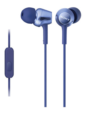 Гарнитура вкладыши Sony MDREX250APLI.E 1.2м синий проводные (в ушной раковине)