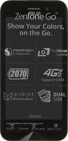 Смартфон Asus Zenfone Go ZB450KL 8Gb желтый моноблок 3G 4G 2Sim 4.5" 480x854 Android 6.0 8Mpix 802.1