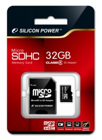   microSDHC 32Gb Class4 Silicon Power with SD adapter
