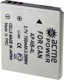Аккумулятор для фотокамеры AcmePower AP-NB-4L 600mAh 3.7V Li-Ion