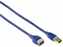 Кабель Hama H-39674 USB 3.0 A-A (m-f) удлинительный 1.8 м  экранированный 5 Гбит/с 3зв синий