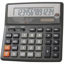 Калькулятор бухгалтерский Citizen SDC-640II черный 14-разр. 2-е питание, 000, 00, MII, mark up, A023