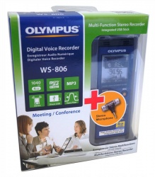 Диктофон Цифровой Olympus WS-806+ME-51S 4Gb синий