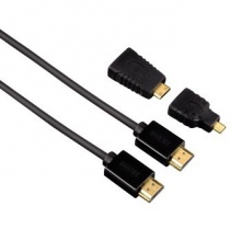 Кабель Hama H-54561 HDMI HS with Eth. (1.4)(m-m) два переходника HDMI D(micro)/C (mini)  1.5 м черн
