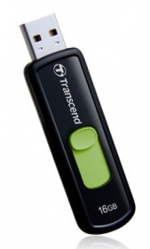 Флеш Диск Transcend 16Gb Jetflash 500 TS16GJF500 USB2.0 черный зеленый