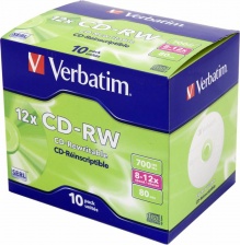 Диск CD-RW Verbatim 700Mb 12x DataLife+ (10шт) 43148
