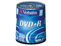  DVD+R Verbatim 4.7Gb 16x Cake Box (100) 43551