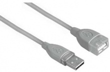 Кабель Hama H-45027 USB 2.0 A-A (m-f) удлинительный 1.8 м экранированный 1зв серый
