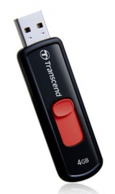 Флеш Диск Transcend 4Gb JetFlash 500 TS4GJF500 USB2.0 черный/красный