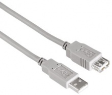 Кабель Hama H-30618 USB 2.0 A-A (m-f) удлинительный 3.0 м серый