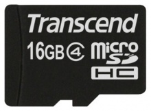Флеш карта microSDHC 16Gb class4 + adapter Transcend (TS16GUSDHC4)