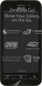 Смартфон Asus Zenfone Go ZB450KL 8Gb серебристый/синий моноблок 3G 4G 2Sim 4.5" 480x854 Android 6.0 