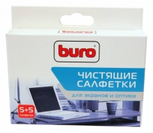 Салфетки Buro BU-W/D, 15 х 15 см, 5+5 шт универсальные коробка 5шт влажных + 5шт сухих