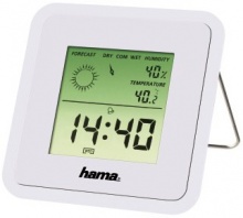 Погодная станция Hama TH50 white термометр/гигрометр/часы/прогноз погоды 8х1.2х8см