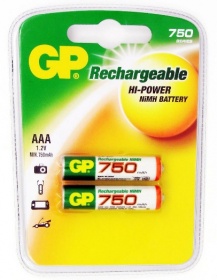 Аккумулятор GP Rechargeable NiMH 75AAAHC 750mAh AAA (2шт. уп)