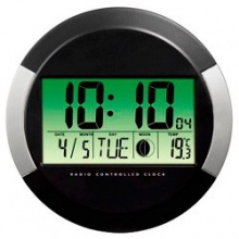 Часы Hama H-104936 настенные цифровые PP-245 автоматическая настройка времени (DCF) пластик черн