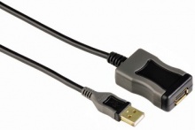 Кабель Hama H-78482 USB 2.0 A-A (m-f) удлинительный активный 5.0 м 3зв черный