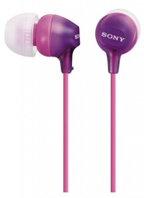 Наушники вкладыши Sony MDREX15LPV.AE 1.2м фиолетовый проводные (в ушной раковине)
