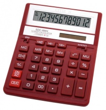 Калькулятор бухгалтерский Citizen SDC-888XRD красный 12-разрядный 2-е питание, 00, MII, mark up, A02