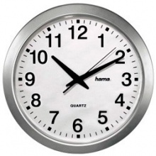 Часы Hama H-92645 настенные аналоговые CWA100 диаметр 30.5 см пластик белый/серебристый