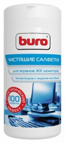 Салфетки Buro BU-Tscreen, 100 шт для экранов мониторов/плазменных/ЖК телевизоров/ноутбуков туба 100ш