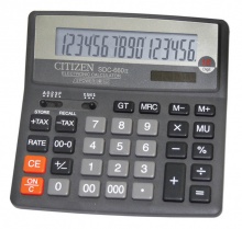Калькулятор бухгалтерский Citizen SDC-660II черный 16-разр. 2-е питание, 000, 00, TAX, mark up, GT, 