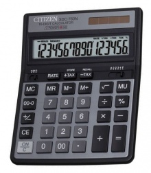 Калькулятор настольный Citizen SDC-760N 16 разрядов черный двойное питание две памяти налог
