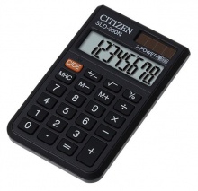 Калькулятор карманный Citizen SLD-200N черный 8-разр. 2-е питание, SQRT, %
