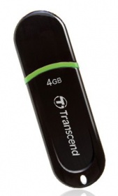 Флеш Диск Transcend 4Gb Jetflash 300 TS4GJF300 USB2.0 черный/зеленый