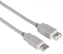 Кабель Hama H-53725 USB 2.0 A-A (m-f) удлинительный 1.5 м серый