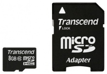 Флеш карта microSDHC 8Gb Class10 Transcend TS8GUSDCU1 Premium UHS-1