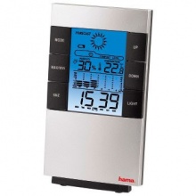 Метеостанция Hama TH-200 black/silver термометр/гигрометр/часы/будильник/прогноз погоды (H-87682)