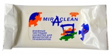 Салфетки Miraclean (24112), Влажные салфетки для мониторов и телевизоров (15 шт.), в мягкой упаковке
