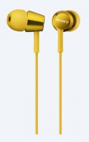 Гарнитура вкладыши Sony MDREX150Y.E 1.2м желтый проводные (в ушной раковине)
