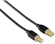 Кабель Hama H-46771 USB 2.0 A-B (m-m) 1.8 м позолоченные контакты 5зв черный