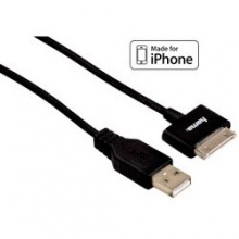 Кабель Hama H-93577 данных для Apple iPhone 3G/3G S/4/4S USB-iPhone 30 pins (m-m) 1.5 м черный