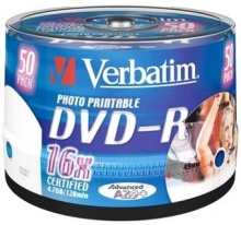  DVD-R Verbatim 4,7Gb 16x Cake Box InkJet Printable (50) 43533
